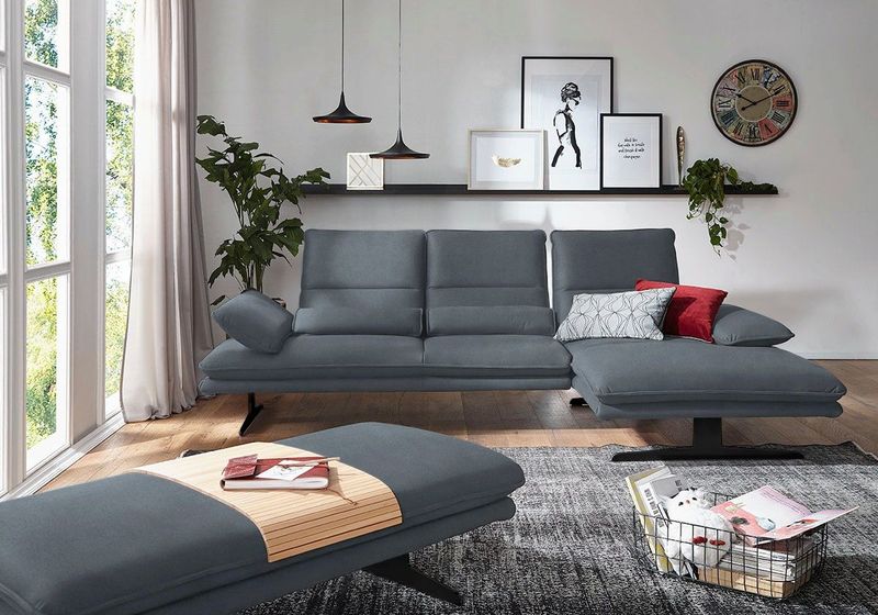 W.SCHILLIG Ecksofa "broadway, Designsofa mit tollem Sitzkomfort", Sitztiefenverstellung, Kopfteil- & Seitenteilverstellung, Breite 291cm