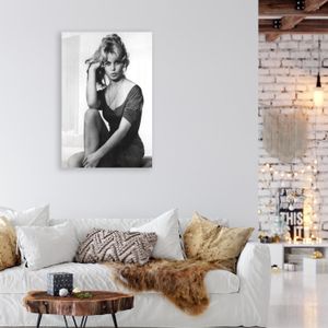 queence Acrylglasbild "Brigitte Bardot", Schwarz-Weiß-Frau-Stars-Portrait-Foto-Film-Filmfiguren-Filmszene, Fine Art-Print in Galeriequalität