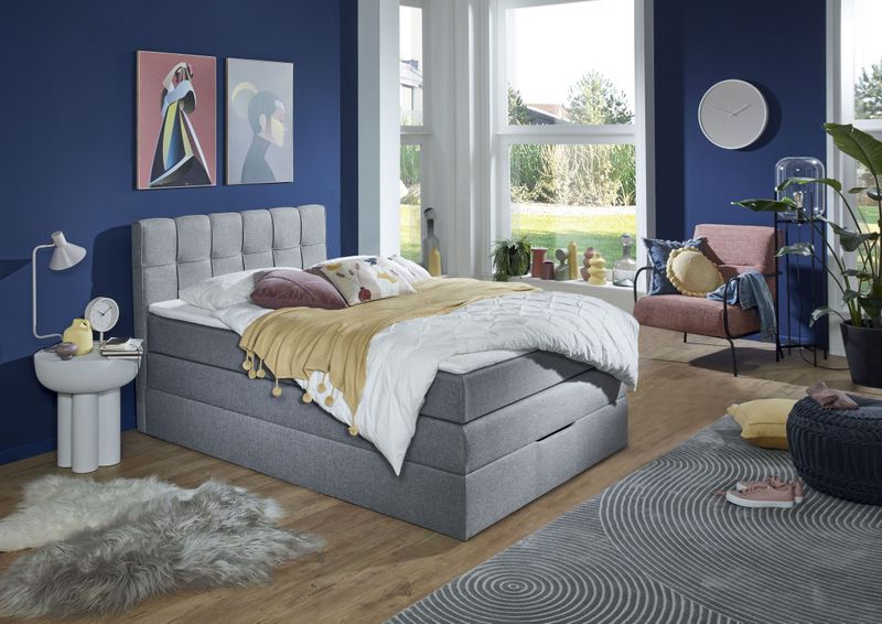 INOSIGN Boxspringbett "Fornoli", inkl. Topper und Bettkasten, H3 in zwei Matratzenarten