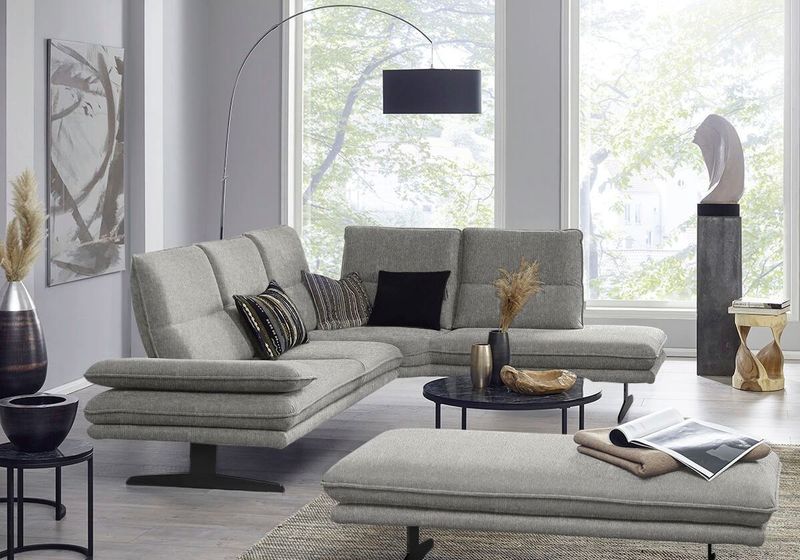 W.SCHILLIG Ecksofa "broadway, Designsofa, toller Sitzkomfort, zeitlos, elegant, L-Form", Sitztiefenverstellung, Kopfteil- & Seitenteilverstellung, Breite 284cm