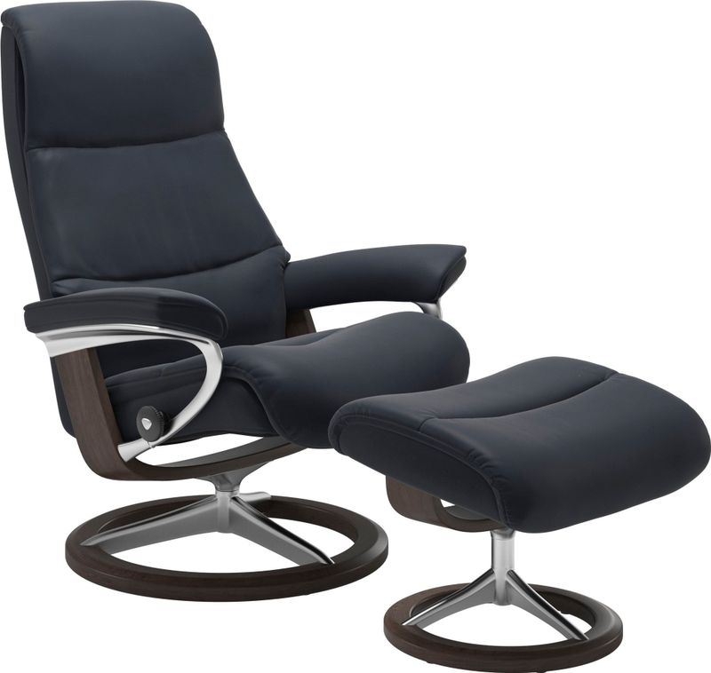 Stressless Relaxsessel "View", (Set, Relaxsessel mit Hocker), mit Signature Base, Größe S,Gestell Wenge