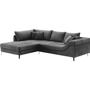 Mr. Couch Ecksofa "Portofino L-Form", 4 Bezugsqualitäten, 13,5 cm hohe Metall-Profilfüße in matt-schwarz