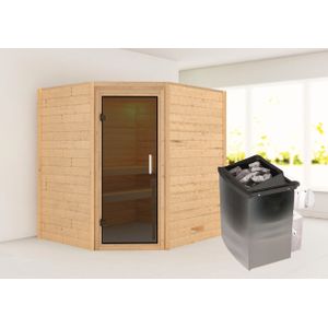 Karibu Sauna "Mia (Fronteinstieg)", inklusive Ofenschutzgitter und Tür