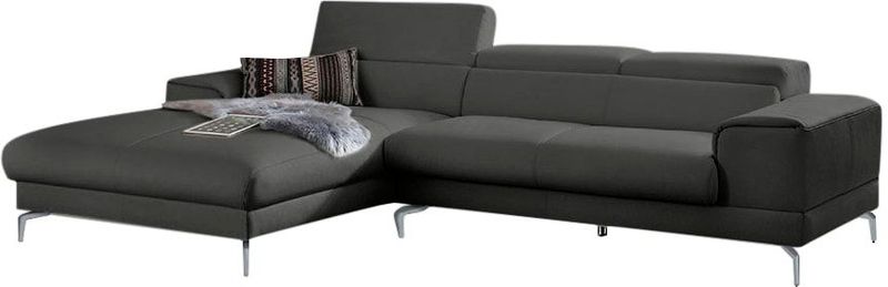 W.SCHILLIG Ecksofa "piedroo, Designsofa mit tollem Sitzkomfort, bequem und elegant, L-Form", Kopfteilverstellung, wahlweise mit Sitztiefenverstellung, Breite 303cm