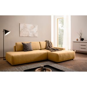INOSIGN Ecksofa "TORGE, Schlafsofa Cord, Samtvelours u. Strukur fein, Couch in L-Form", Schlaffunktion und Bettkasten, Liegefläche: 210x125 cm, neues Design