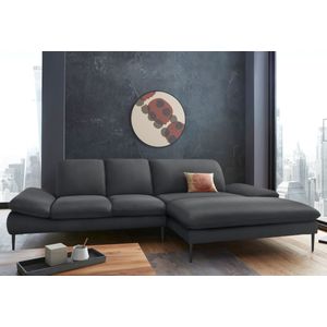 W.SCHILLIG Ecksofa "enjoy&MORE, Designsofa, elegant und bequem, L-Form", Sitztiefenverstellung, Füße schwarz pulverbeschichtet, Breite 310 cm