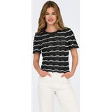 ONLY Kurzarmpullover "ONLANNASOFIA LIFE SS STRIPE O-NECK KNT"