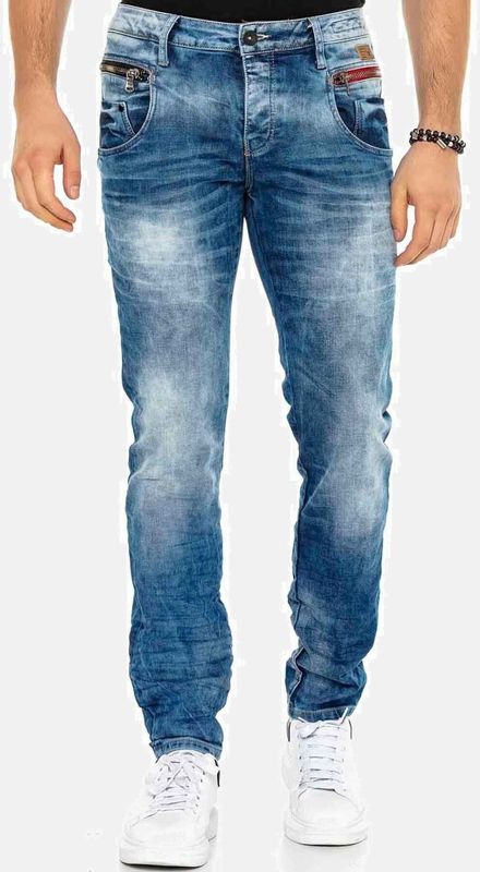 Cipo & Baxx Slim-fit-Jeans "Jeans", in verwaschenem Design, CD-394