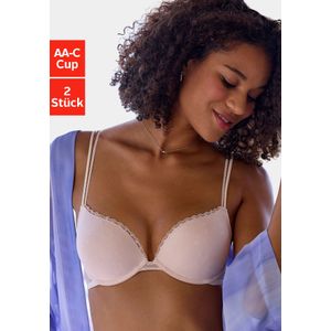 petite fleur Push-up-BH, aus süßem Herzchen-Mesh mit edlen Spaghettiträgern, sexy Dessous