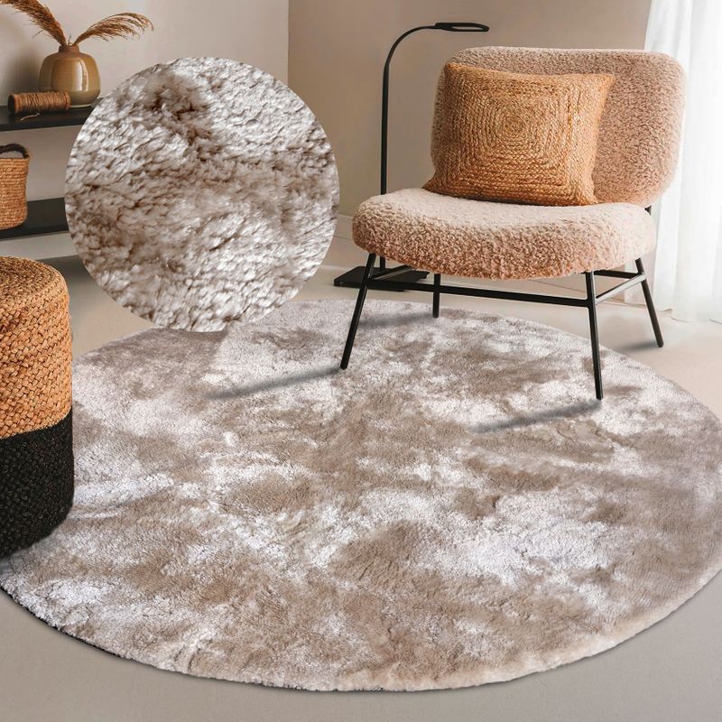 ELLE DECORATION Hochflor-Teppich "Calida", rund, 28 mm Höhe, Langflor, Shaggy, einfarbig, flauschig, weich, glänzend, modern, uni