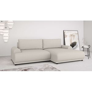 INOSIGN Ecksofa "Marsby, mit Bettfunktion und Bettkasten, Maße: B/H/T 242/65/145 cm", L-Form mit Wellenunterfederung, Recamiere links oder rechts bestellbar