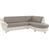 TRENDMANUFAKTUR Ecksofa "Rondo 3, zeitlos und bequem, Materialmix, breite Armlehnen, L-Form", wahlweise mit Federkern für mehr Komfort, wahlweise mit Bettfunktion