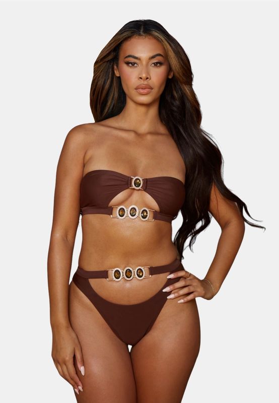 Moda Minx Bikini-Hose "Amour Triple Crystal High Waist", (1 St.), mit modischem, hochgeschnittenem Bund