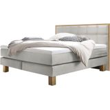 HASENA Boxspringbett "Cottage" mit gepolstertem Kopfteil, Kopfteilrahmen und Füsse aus massiver Eiche