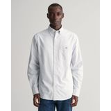Gant Langarmhemd "Regular Fit Oxford Hemd strukturiert langlebig dicker gestreift", mit dezenter Logostickerei