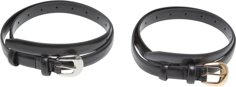 URBAN CLASSICS Synthetikgürtel "Urban Classics Chunky Buckle Slim Belt 2-Pack"