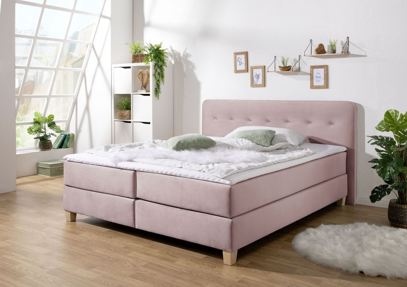 Home affaire Boxspringbett "Fargo", in Überlänge 220 cm, mit Topper, 3 Ausführungen, 4, Breiten