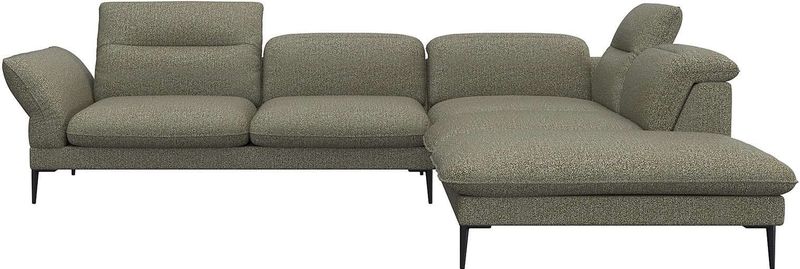 FLEXLUX Ecksofa "Salino, Funktionssofa mit Ottomane, Relaxsofa, Ecksofa", Sofa mit Arm- und Kopfteil-Verstellungen, Kaltschaum & Stahl-Wellen