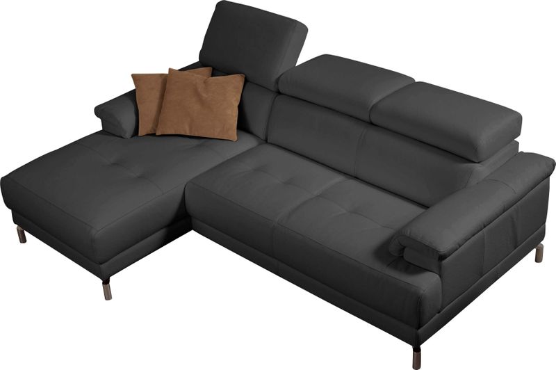 Egoitaliano Ecksofa "Soul, Design und Sitzkomfort auf hohem Niveau, tolle Details, L-Form", mit Recamiere, inkl. Kopfteilverstellung