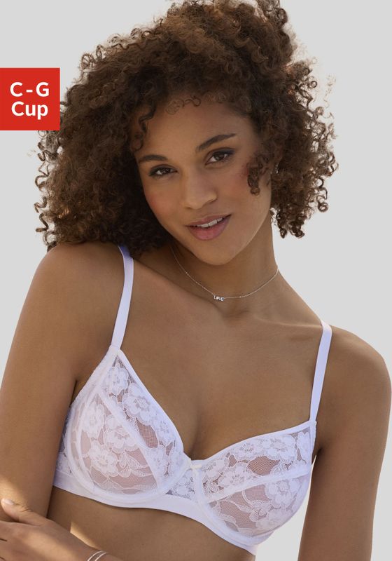 LASCANA Bügel-BH, aus zarter, elastischer Jacquardspitze und feinem Mesh, sexy Dessous