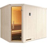 weka Sauna "Element-Ecksauna VARBERG 4", vorgefertigte Elemente, moderne Ganzglastür