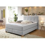Home affaire Boxspringbett "Calloway", inkl. Topper, XXL-Ausführung, in 4 Farben, 5 Breiten, 3 Matratzenarten