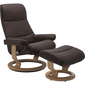 Stressless Relaxsessel "View", (Set, Relaxsessel mit Hocker), mit Classic Base, Größe L,Gestell Eiche