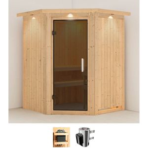 Karibu Sauna "Nanna", 3,6-kW-Plug & Play Ofen mit integrierter Steuerung