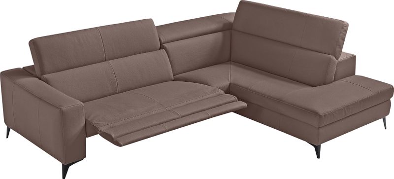 Egoitaliano Ecksofa "Edith, Designsofa mit hohem Sitzkomfort, L-Form", inkl. elektrischer Relaxfunktion und manuell verstellbaren Kopfteilen