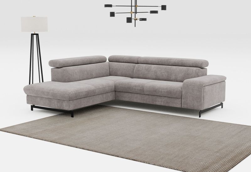 COTTA Ecksofa "Emma L-Form", Verstellbare Kopfstützen, optional mit Schlaffunktion und Bettkasten