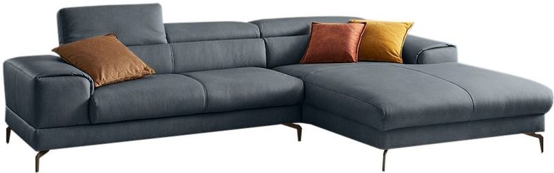 W.SCHILLIG Ecksofa "piedroo, Designsofa mit tollem Sitzkomfort, elegant und bequem, L-Form", Kopfteilverstellung, wahlweise mit Sitztiefenverstellung, Breite 303cm