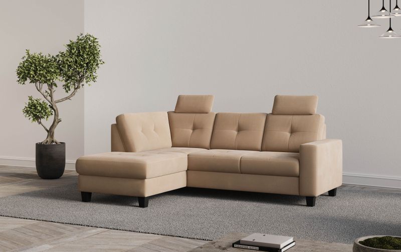 Places of Style Ecksofa "Varese", Kreuznaht in beige