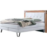 HASENA Boxspringbett Oakland, Boxspringbett, Industrial Look, Kopfteil aus Wildeiche, Used-Look