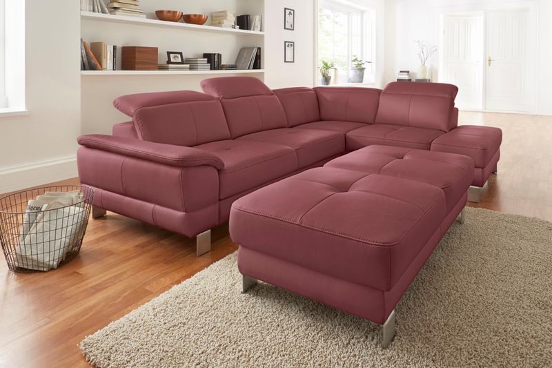exxpo - sofa fashion Ecksofa "Mantua, L-Form", mit Kopf- bzw. Rückenverstellung, Bettfunktion u. Bettkasten