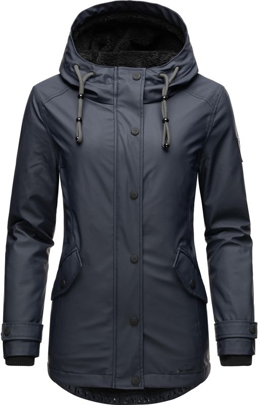 Navahoo Regenjacke "Lindraa", mit Kapuze, stylische wasserdichte Outdoorjacke mit Teddyfell