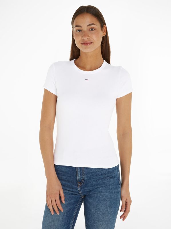 Tommy Jeans T-Shirt "TJW SLIM ESSENTIAL RIB SS", mit gerippter Struktur