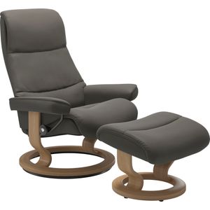 Stressless Relaxsessel "View", (Set, Relaxsessel mit Hocker), mit Classic Base, Größe L,Gestell Eiche