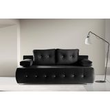 WERK2 Schlafsofa "Monaco", 2-Sitzer Schlafcouch mit Bettkasten & funkelnden Ziersteinchen