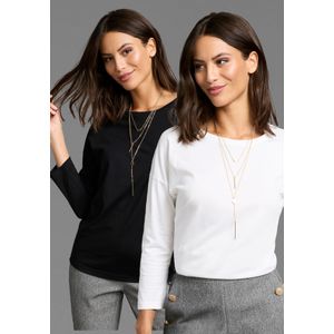 Laura Scott 3/4-Arm-Shirt, (2-er Pack), mit lockerer Passform