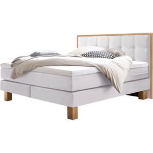 HASENA Boxspringbett "Cottage" mit gepolstertem Kopfteil, Kopfteilrahmen und Füsse aus massiver Eiche