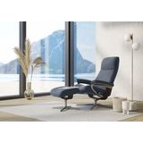 Stressless Relaxsessel "View", (Set, Relaxsessel mit Hocker), mit Hocker, mit Cross Base, Größe S, M & L, Holzakzent Braun