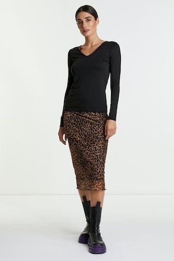 RICHROYAL Langarmshirt, mit femininen V-Neck