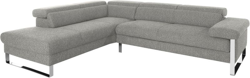 W.SCHILLIG Ecksofa "finn, toller Sitzkomfort, L-Form, hochwertige Verarbeitungsdetails", German Design Award 2016, Fußgestell Chrom glänzend, Breite 281 cm