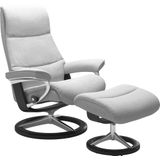 Stressless Relaxsessel "View", (Set, Relaxsessel mit Hocker), mit Signature Base, Größe M,Gestell Schwarz