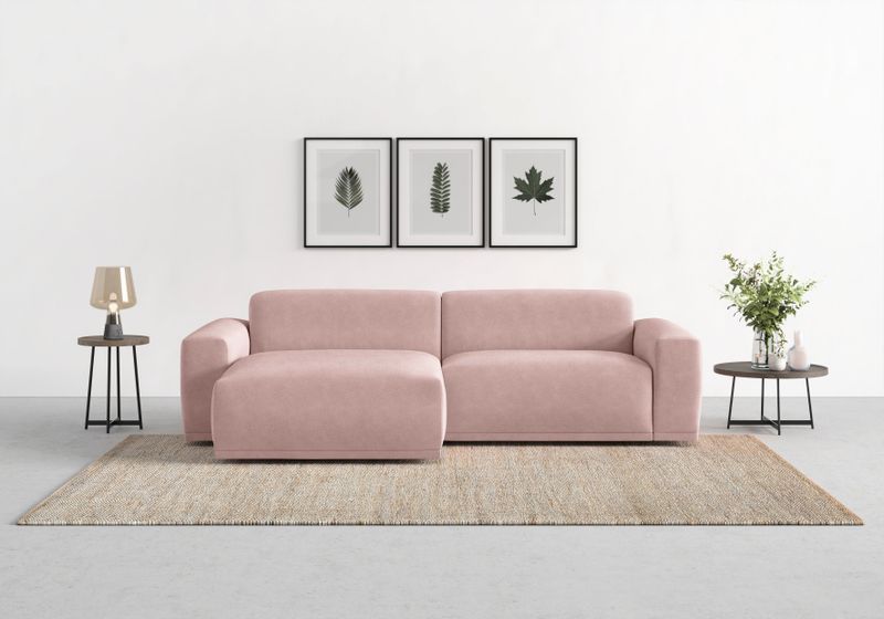 TRENDMANUFAKTUR Ecksofa "Braga, mit hochwertigem Kaltschaum, L-Form, in Cord erhältlich", (2 St.), modernes Sofa, Couch mit hohem Sitzkomfort, 255/72/160 cm (B/H/T)