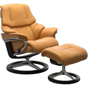 Stressless Relaxsessel "Reno", (Set, Relaxsessel mit Hocker), mit Hocker, mit Signature Base, Größe S, M & L, Gestell Schwarz