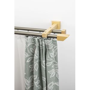 GARESA Gardinenschiene "Cubus, Quadros Innenlauf", 2 läufig-läufig, Wunschmaßlänge, Innenlauf-Vorhanggarnitur, verlängerbar, Holz-Aluminium