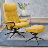 Stressless Relaxsessel "London", (Set, Relaxsessel mit Hocker), mit Hocker, High Back, mit Star Base, Gestell Schwarz