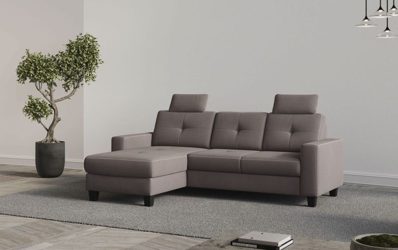 Places of Style Ecksofa "Varese L-Form", Kreuznaht in beige