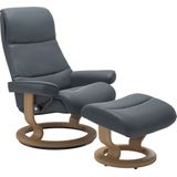 Stressless Relaxsessel "View", (Set, Relaxsessel mit Hocker), mit Classic Base, Größe M,Gestell Eiche